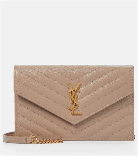 ysl wallet on chain pink gold|ysl cassandre envelope chain wallet.